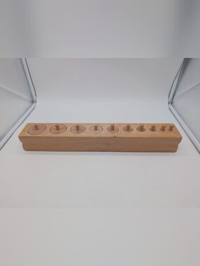 Wooden Montessori Knobbed Cylinder Block Set - Natural Wood 18 In